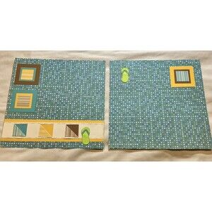 Handmade (2) 12"x12" Premade Scrapbook Pages Layout Beach Summer Sun Vacation